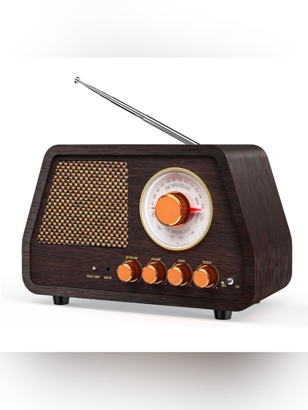 Vintage Wooden Bluetooth AM/FM Portable Radio Speaker | NEW IN BOX |